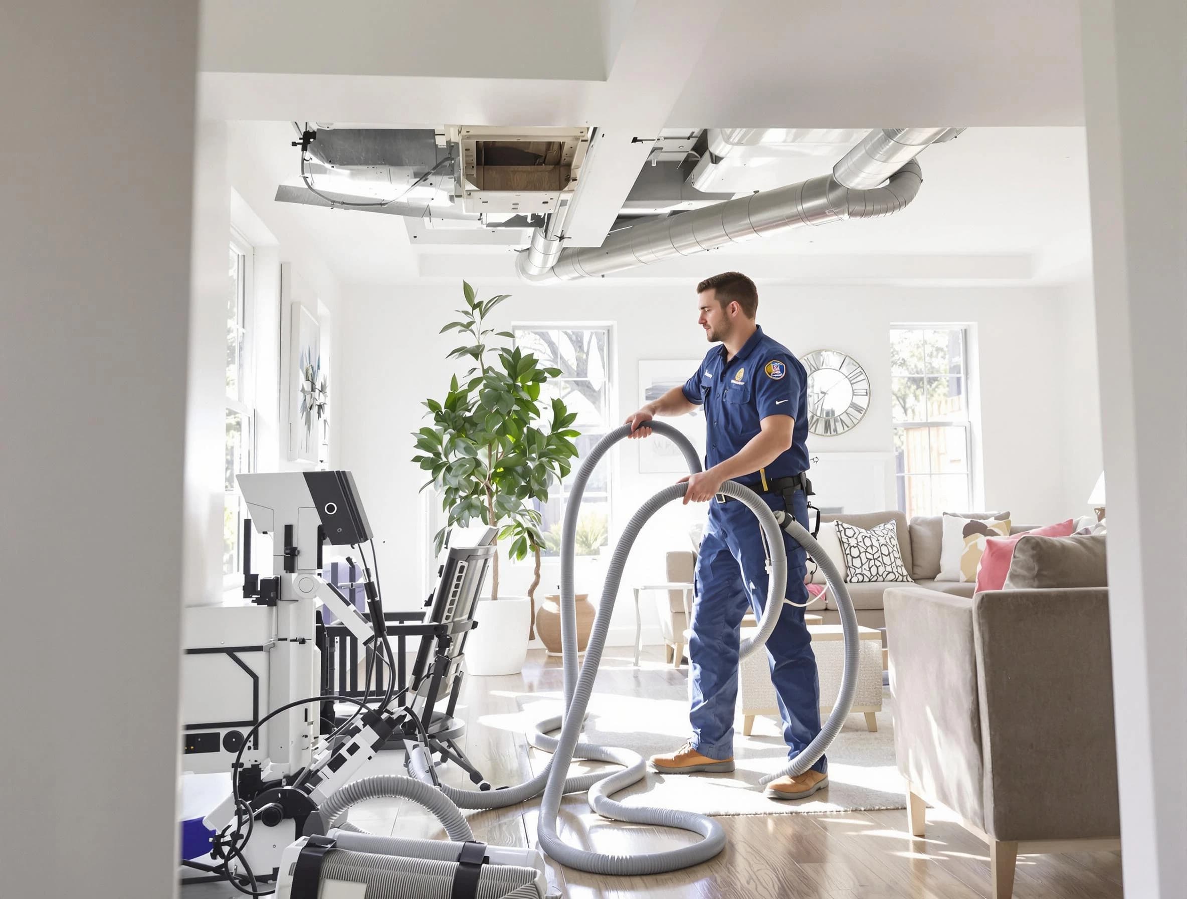 Chino Air Duct Cleaning technician performing thorough AC duct cleaning for enhanced cooling efficiency in Chino