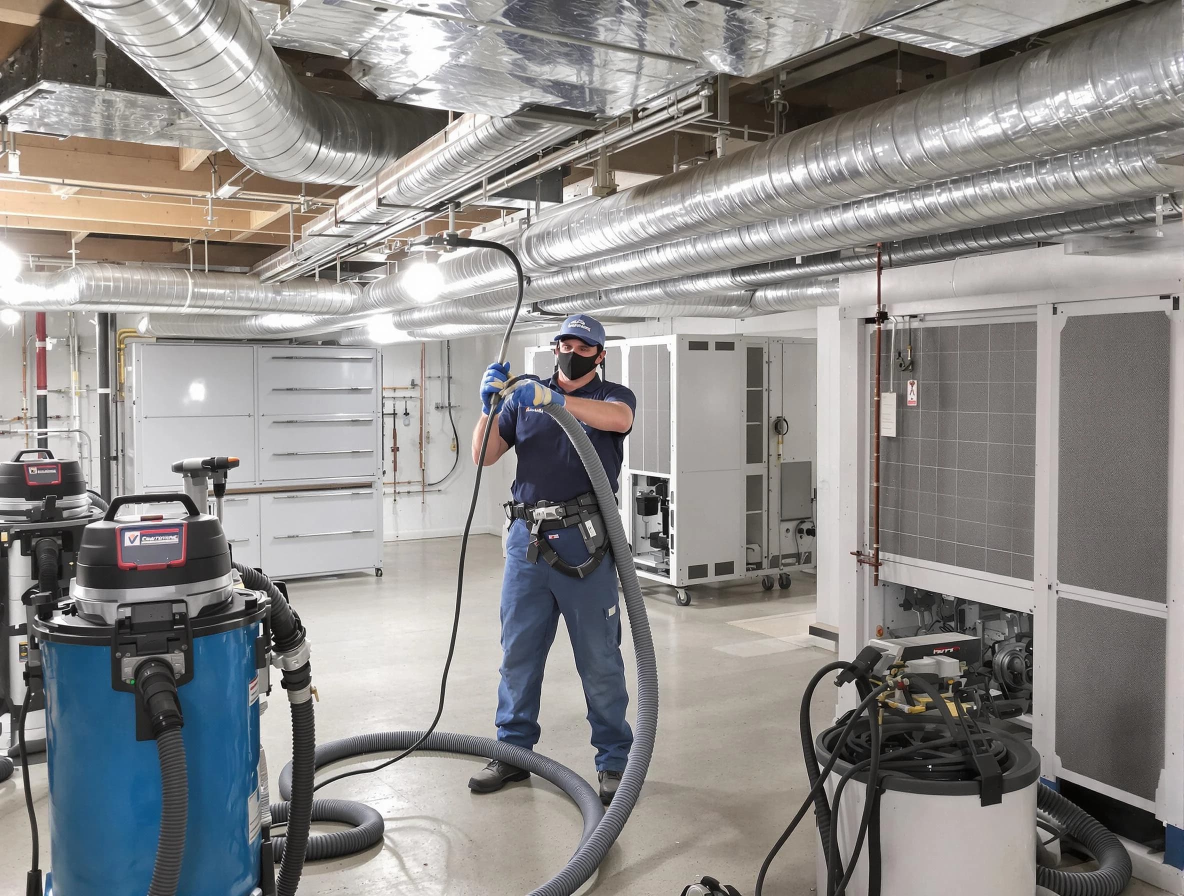 Chino Air Duct Cleaning specialist performing thorough central air duct cleaning for improved system efficiency in Chino